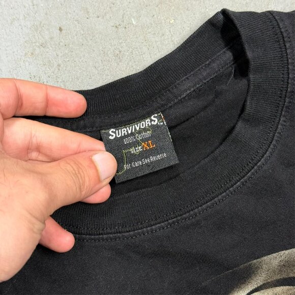 Vintage Survivors Grim Reaper Skull Graphic TShirt Black Cotton XL - Picture 5 of 8